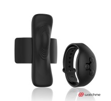 Черная вибровкладка в трусики с пультом-часами Anne s Desire Vibro Panty Wireless Watchme