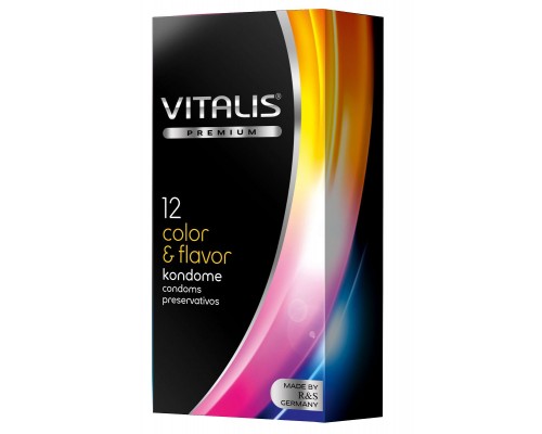 Цветные ароматизированные презервативы VITALIS PREMIUM color   flavor - 12 шт.