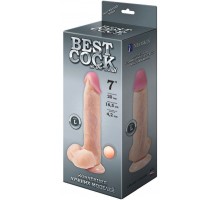 Телесный фаллоимитатор на присоске BEST COCK 7 - 20 см.