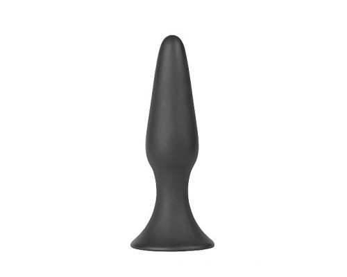 Черная анальная втулка Silky Buttplug Medium - 12,5 см.