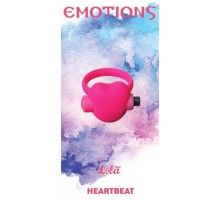 Розовое эрекционное виброколечко Emotions Heartbeat