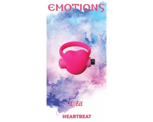 Розовое эрекционное виброколечко Emotions Heartbeat