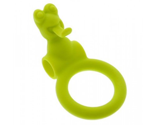 Зелёное эрекционное кольцо с вибрацией NEON FROGGY STYLE VIBRATING RING