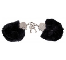 Черные меховые наручники Love Cuffs Black