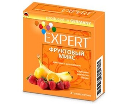 Цветные презервативы Expert  Фруктовый микс  - 3 шт.