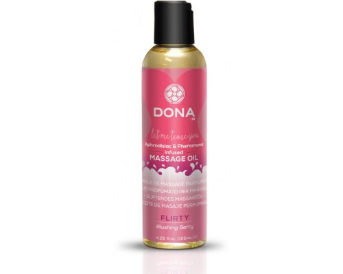 Массажное масло с феромонами DONA Flirty Blushing Berry - 125 мл.