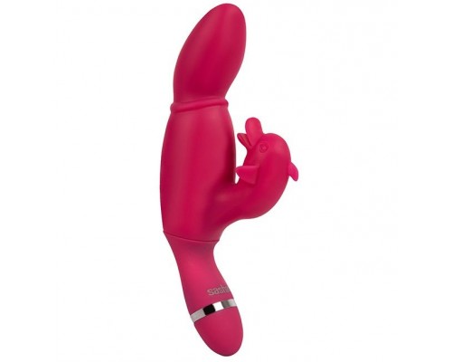 Вибратор со стимулятором клитора SASHAY VIBRATOR DOLPHIN - 17,5 см.