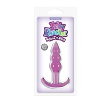 Фиолетовая анальная пробка Jelly Rancher T-Plug Ripple Purple - 10,9 см.