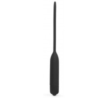 Черный уретральный виброплаг Silicone Vibrating Urethral Dilator - 21 см.