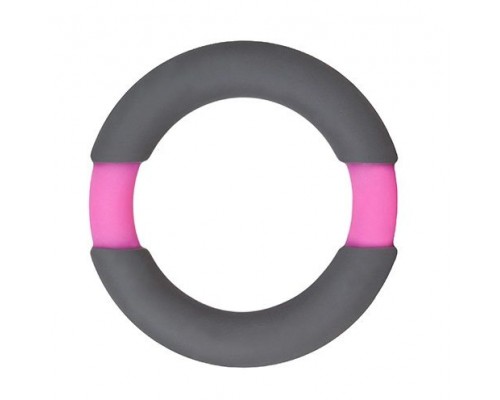 Серое эрекционное кольцо NEON STIMU RING 37MM GREY/PINK