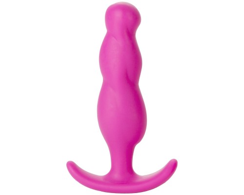 Розовая анальная пробка Mood Naughty 3 3  Silicone для ношения - 7,6 см.