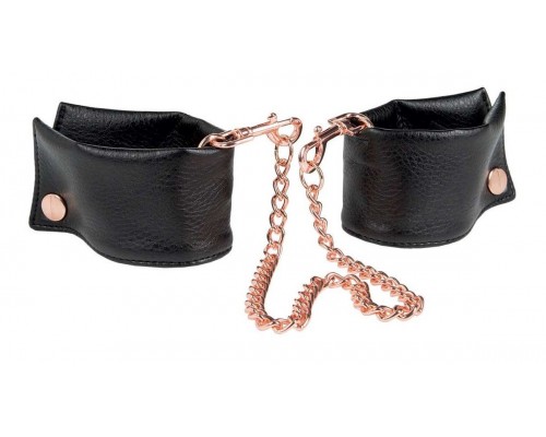 Черные мягкие наручники Entice French Cuffs с цепью