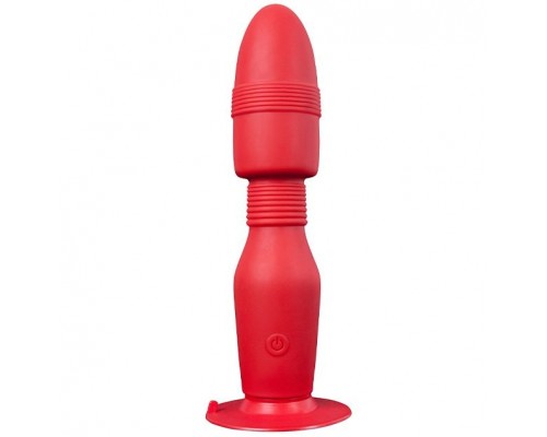 Красная анальная пробка с вибрацией MENZSTUFF VIBRATING BUTT PLUG 8.5INCH - 21,5 см.