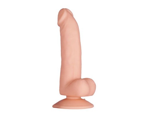 Телесный фаллоимитатор с подошвой-присоской PURRFECT SILICONE DELUXE DONG 6.5INCH - 17 см.