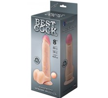 Телесный фаллоимитатор на присоске BEST COCK 8 - 22 см.