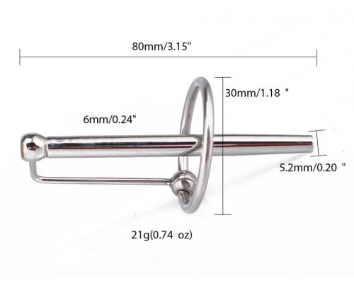 Уретральный металлический стимулятор - 8 см.