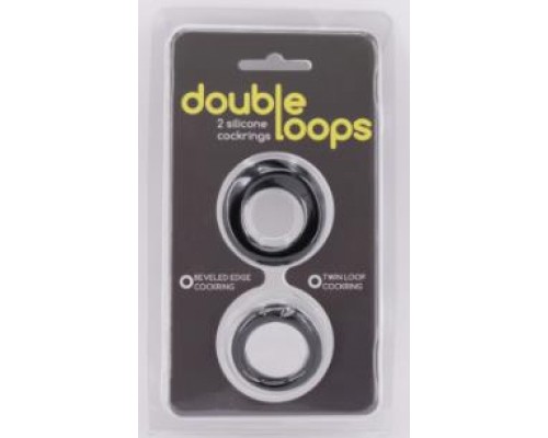 Набор из 2 черных эрекционных колец Double Loops