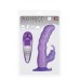 Фиолетовый вибратор с клиторальным отростком и присоской PURRFECT SILICONE SUCTION CUP DUO VIBE - 18 см.