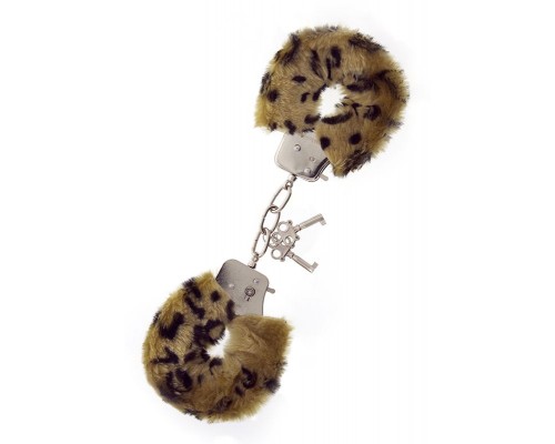 Леопардовые наручники METAL HANDCUFF WITH PLUSH LEOPARD