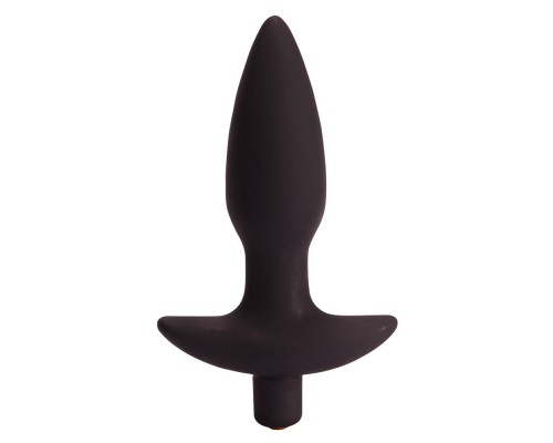 Чёрная анальная пробка с вибрацией Vibrating Butt Plug - 14,5 см.