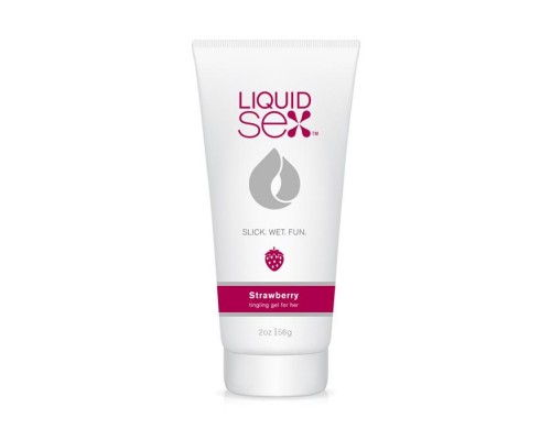 Съедобная смазка с согревающим эффектом и ароматом клубники Liquid Sex Tingling Gel for Her Strawberry - 56 гр.