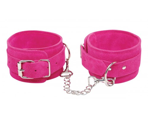 Розовые замшевые наручники Pink Wrist Cuffs