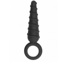 Анальная пробка со спиралью на поверхности No.60 Dildo With Metal Ring - 17,5 см.