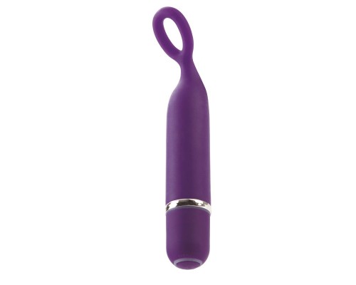 Фиолетовый мини-вибромассажер LIA MINI MASSAGER PLEASURE O - 11,5 см.