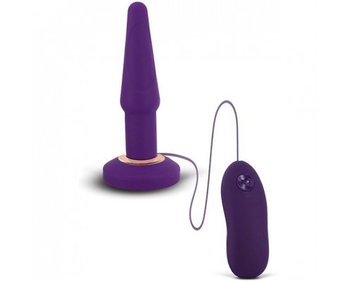 Фиолетовая анальная вибропробка APEX BUTT PLUG SMALL PURPLE - 14 см.